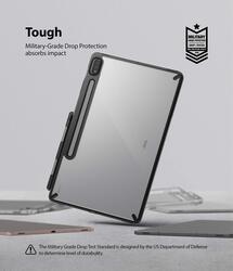 Ringke Fusion Case Compatible With Samsung Galaxy Tab S8 / S7 , Clear Hard Back Shockproof Flexible TPU Bumper with Built in Stylus S Pen Holder Transparent   Smoke Black